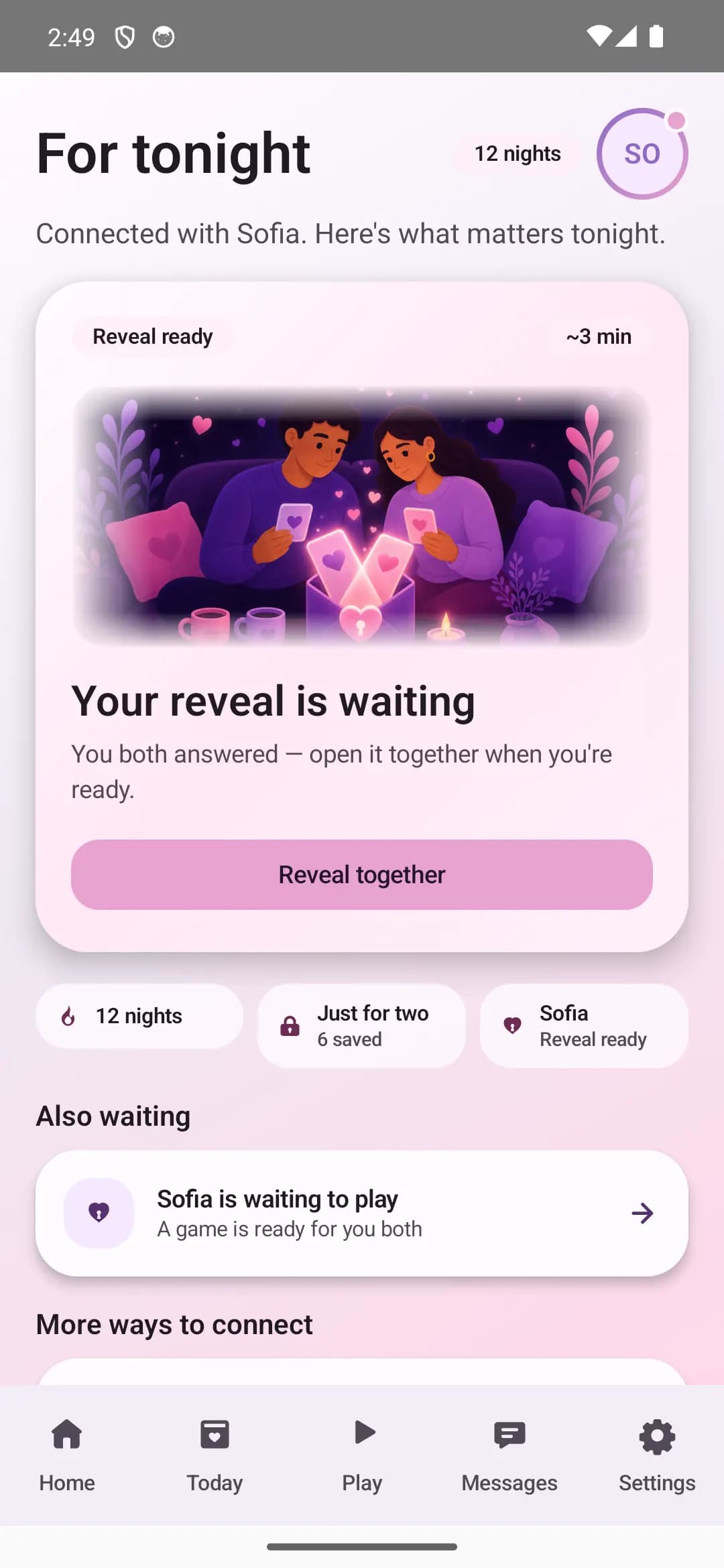 Closer Couples reveal ready in light mode